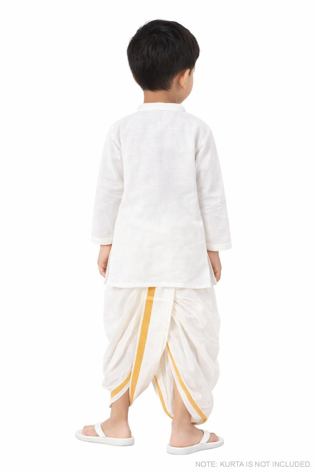 Traditional Cotton Dhoti for Boys with Gold Border