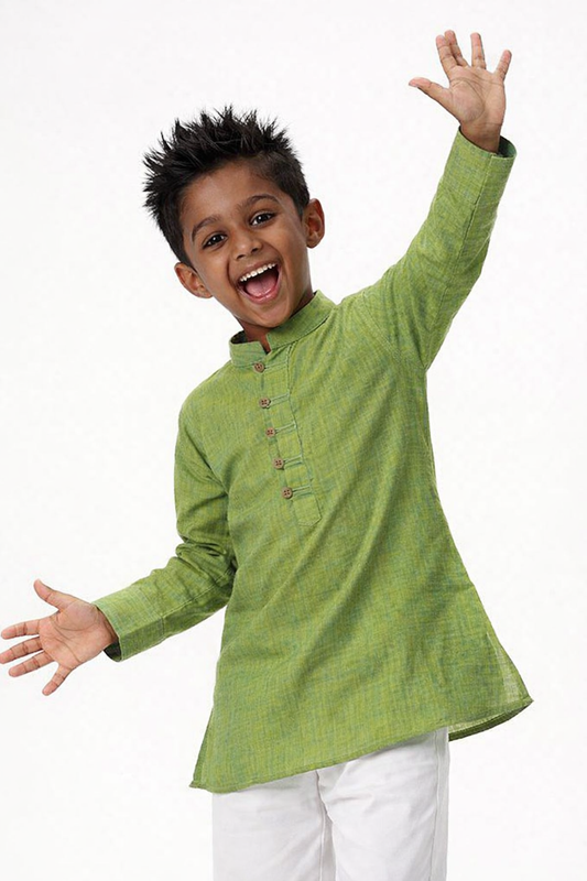 Modern Boys Breeze Cotton Kurta (Pear Green)