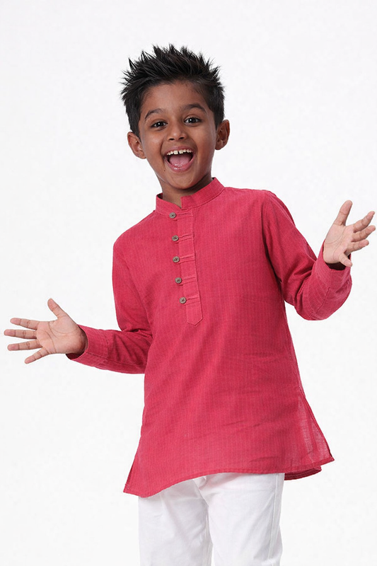 Modern Boys Breeze Cotton Kurta (Pink)