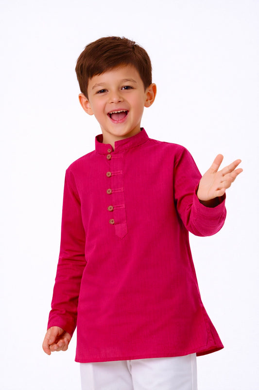 Modern Boys Breeze Cotton Kurta (Magenta)